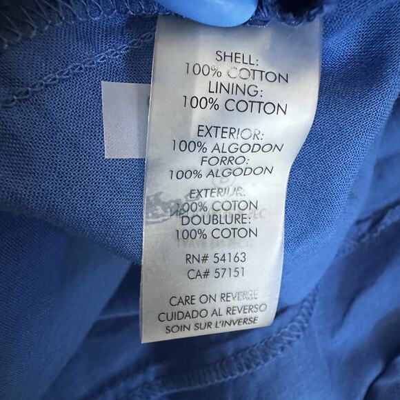 Calvin Klein Dress 12 Blue Eyelet Sleeveless Lined Sheath 100% Cotton‎ Summer - Picture 6 of 9